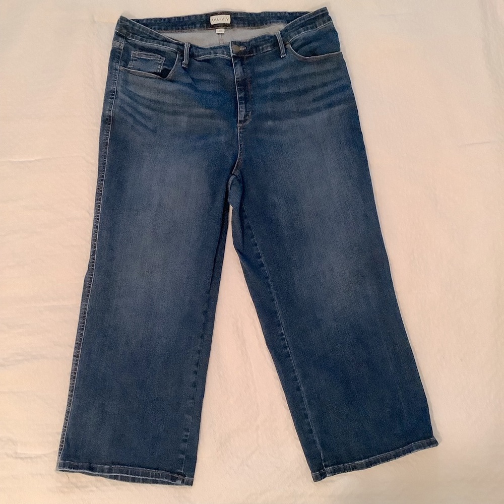 ❄️Winter Sale- Ava and Viv Women's Plus Size 22W High-Rise Straight Leg Jeans